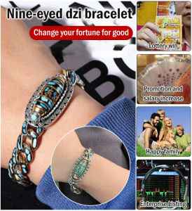 jiketai Turquoise six-character mantra nine-eyed dzi bead bracelet Turquoise bracelet Lucky bracelet Fashion Jewelry Gifts