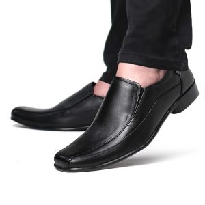 Cevany Sepatu Pantofel Pria Formal Kulit Asli Geovani S - G04 Hitam