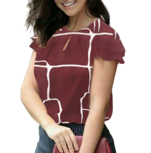 Vintage Daily Round Neck Pleated Ruffles T-shirts Soft Comfortable Tops For Women 2328