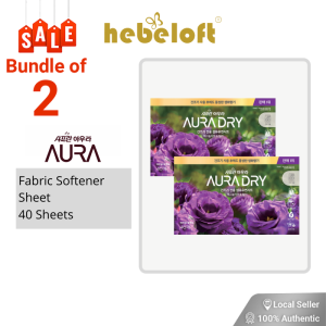 [Bundle of 2] Saffron AURA DRY Fabric Softener Sheet (40s x 2 boxes) - HEBELOFT