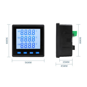 RS485 400V Three Phase Multi-function Digital LCD Display Voltage Ampere Watt Power Energy Frequency Meter