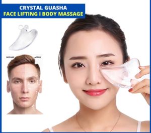 **TOP SELLING** 2025 NEW Crystal Gua Sha Scraping Facial Tool Massage Tool Skin Care Natural Resin Scraping Board Care Relaxation Crystal Scraping Plate can Relax The Neck face Back and feet. 水晶刮痧板