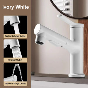 Faucet Washbasin Pull-out All Copper White Hot and Cold Wash Face Washbasin Washbasin Countertop Bathroom ToiletFast shipping