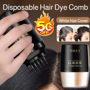 Disposable Hair Color Pen Double Layer Gentle Gray Hair Cover Stick Plant-Based Hairdressing Tool 双层齿梳遮盖白发美发笔