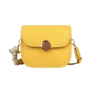 Fittoes Demeter PU Leather Crossbody Bag Simple Silk Scarf Shoulder Bag Niche Design Bag for Women