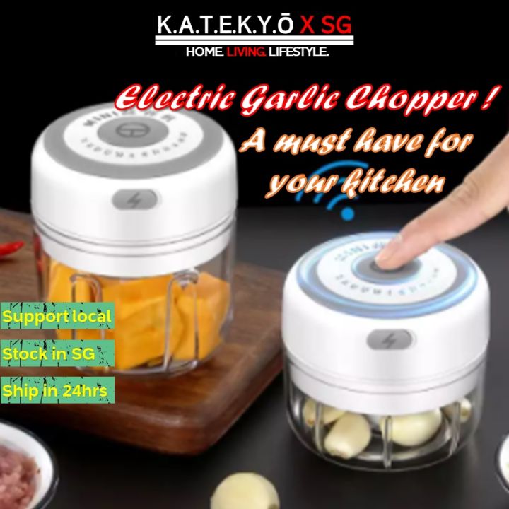 250ml Electric Kitchen Garlic Chopper Mini Baby Food Processor Grinder ...