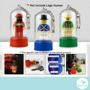LED Spinning Minifigure Keychain Kids Gift Blocks Toys Casing Display Keychain