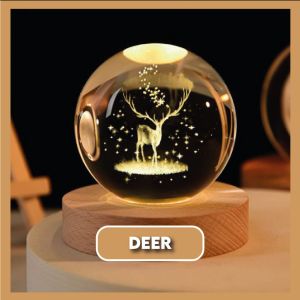Lampu Kamar Tidur Kristal Hias LED 3D 8cm 6cm Hadiah Spesial Bulan Malam Meja Dekorasi
