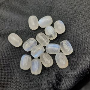 Q454 Charm lu thống bầu Moonstone size từ 9x14 - 11x15mm sẵn lỗ 2li Kim và Thuỷ - Phong Thuỷ TUDO