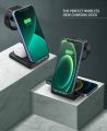 Wireless Charging Station,3 in 1 Fast Charging Station,Wireless Charger Stand for iPhone 15/14/13/12/11 Pro Max/X/Xs Max/8/8 Plus, AirPods 3/2/pro, iWatch Series 8/7/6/5/SE/4/3/2. 