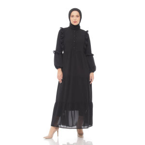 Dzellia (Fathima) in Black - Baju Gamis/Gamis Terbaru 2024/Model Baju Gamis Mewah 2024