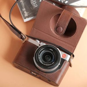 Roadfisher Vintage Genuine Real Cowhide Leather Camera Bag Pouch Portable Case Cover Base For Leica D-LUX109 D-LUX7