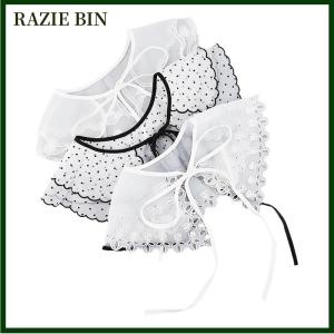 RAZIE BIN เสื้อลูกไม้ปลอมสำหรับผู้หญิงเสื้อเมฆไหล่ปลอมสร้อยคอแบบถอดออกได้