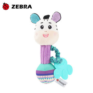 Soft Animal Baby Rattle | Hand Grip Shaker Toy | Stuffed Sensory Squeaky Teether | HEYBABE