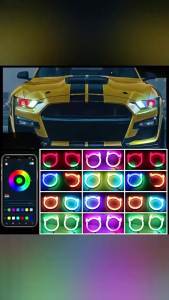 SDSyNew Car Angel Eyes RGB Cotton Halo Rings 12V Led Headlight DRL Motorcycle Angel Eye Heart Shaped With Amber Turning LightLFO