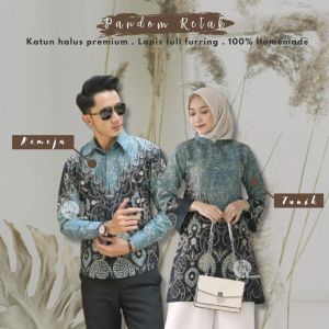 BATIK COUPLE KEMEJA LENGAN PANJANG TUNIK WANITA | BATIK PASANGAN BAHAN LKATUN HALUS | BATIK SARIMBIT LENGAN PANJANG PANDOM RETAK | KEMEJA BATIK PRIA LAPIS FURING | ATASAN TUNIK BATIK WANITA
