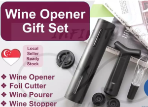 5 in 1 Electric Wine Bottle Opener Gift Set Battery Operated Automatic Corkscrew Kit for Wine Lovers Gift Home