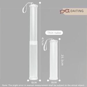 DAITING 1pc Cylinder Shape Student Supplies Pencil Case Pen Holder PP Portable Adjustable Pen Organizer Transparent