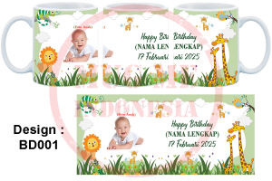 CETAK Custom Mug keramik motif Ulang tahun/ murah gelas souvenir kado hadiah Print Ulangtahun Birthday