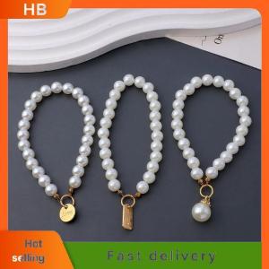 HB AntiDrop Mobile Phone Lanyard Chain with Pearl Beads Secure Hand Wrist Strap Keyring for Secure Hold in Office Business