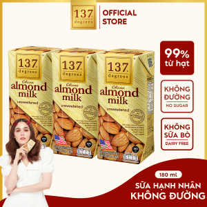 [MUA 4 LỐC TẶNG 1 GÓI VINDA SIZE S] Sữa Hạt 137 Degrees 180ML Không Đường Healthy Nhập Khẩu Chính Hãng Thái Lan