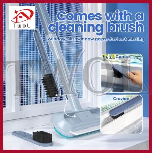 TWOL 4 in 1 Window Screen Cleaning Brush Multifunctional Pet Hair Removal Brush and Squeegee Dog & Cat Hair Cleaner Brush and Hair Remover