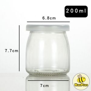 MaxPlus Pudding Bottle 100ml 150ml 200ml Glass Yogurt Cup Baking Mold With Lid
