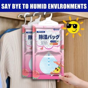 5pcs Desiccant Hanging Dehumidifier Bags Rain Drying Bag Wardrobe Hanging Hygroscopic Desiccant Dehumidifie Bag