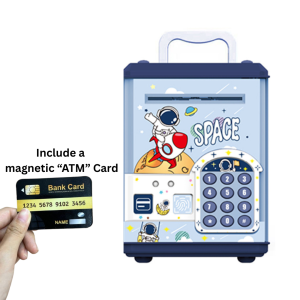 Kids Digital Money Saving Box Children Piggy Bank Password Fingerprint Tabung Kanak Cartoon Music 小孩存钱罐