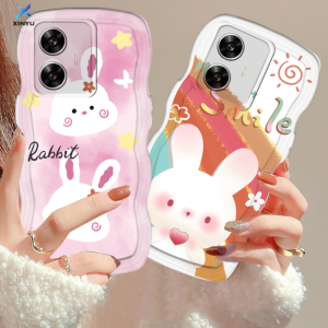 (Lokal Ready) Xinyu Casing hp Realme C53 C51 C55 C33 C35 C31 C30 C30s C21Y C25Y Realme C11 2021 C20 C15 C25 C17 C12 C3 Realme 10 9i 8i 7 Pro Realme 5 Pro 5i 5S 6i Narzo 50A Prime Kartun Manis Senyum Kelinci Pinggir Gelombang Kasus Silikon Lembut Softcase