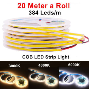Angelila Continuous Length Up to 20 Meters COB LED Strip Light DC24V for Home Kitchen Office Commercial Place Decoration
