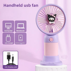 Melody Handheld Mini Fan Durable USB Rechargeable Kawaii with Stand Personal Fan