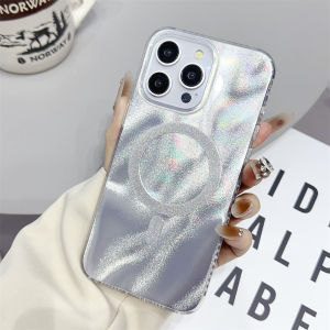 KISSCASE Laser Colorful Magsafe Phone Case For iphone 15 14 13 12 Pro Max 15 14 Plus Wireless Charging All-inclusive Soft Silicone Anti-fall Shockproof Back Cover For iphone 15 14 13 12
