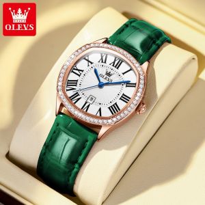 OLEVS 5511 Thin Leather Simple Luxury Strap Machine Women Fashion Lady Luminous Waterproof Quartz Watch