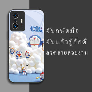 สำหรับ Xiaomi 11T Pro/Xiaomi 11T Pro 5G เคสศัพท์กันตก สีฟ้าลูกแมว บุคลิกภาพทันสมัย