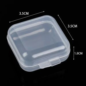 30Pcs Mini Square Storage Box Transparent Plastic Box Small Case for Pill Jewelry Earplug Beads Storage Container