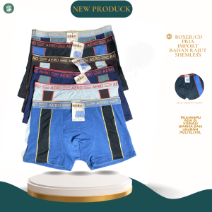 Boxer Brief Pria AERO Nyaman Segi Empat Motif Ceria Ukuran XXL/3XL/4XL