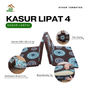 Kasur Lipat 4 Busa Murah Ukuran 200 x 80 x 5 cm | Kasur Busa Tebal Lantai Matras