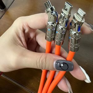 \ud83c\udf81 Original Product + FREE Shipping \ud83c\udf81 120W 6A Super Fast Charging Data Cable 3 In 1 Type C Android IOS Charger Cable 180 Degree Rotation Game Cable