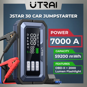 UTRAI JSTAR 30 Jumpstarter Powerbank 59200 mWh (7000A Peak) 12V Car Jump Starter Power Bank + Smart OBD-II + 2000 Lumen Flashlight