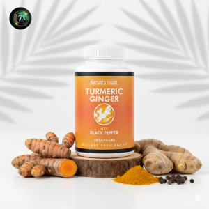 NATURE’S VIGOR Turmeric Root Extract with Ginger & Black Pepper – Joint Digestion Immunity & Heart Health Support