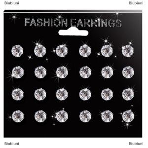[COD] Biubiuni 6 12 cặp tinh thể Rhinestone tai Stud Bông tai cưới Bông Tai đồ trang sức quà tặng
