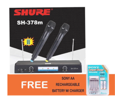 SHUR SH 378M wireless Microphone System with AA Rechargeable