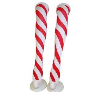 Women Christmas Peppermint Candy Cane Thigh High Socks Red White Striped Print Over Knee Long Stockings Cosplay Tights