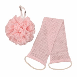 BNU0349 Household Exfoliating Back Scrubber Soft Dead Skin Remover Body Wash Cloth Set Foaming Double Loop Back Shower Strap Body Cleaning
