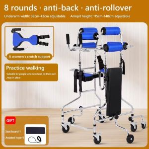 Eight wheel walker stainless steel Adjustable pulley walker Crutches Adult walker Rehab trainer