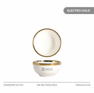 MANGKOK MAKAN KERAMIK BAKSO / DESSERT / SOUP / INDOMIE ELECTRO GOLD TANITI