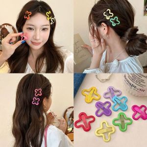 XINSU38 10 Pcs/Bags Geometry Flower Hairpin Set Hollow Alloy Cute Hair Clip Simple Duckbill Clip Side Clip Girls