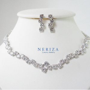 Neriza Jewelry/ เครื่องประดับเจ้าสาวเพชรสังเคราะห์ เกรดพรีเมี่ยมประกายไฟเทียบเท่าเพชรแท้ จัดส่งฟรีพร้อมกล่อง NSW007