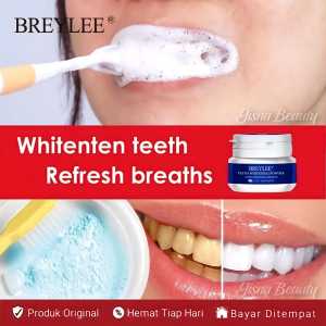 BREYLEE Teeth Whitening Powder Pemutih gigi permanen asli bpom halal viral Pemutih gigi viral di tiktok bpom Serbuk pemutih gigi viral tiktok bpom Pemutih gigi kuning permanen ampuh natural halal Odol pemutih gigi baking soda Odol pemutih gigi yang viral